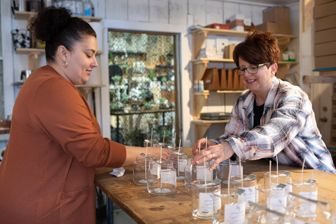 rustic barn branding_team candle making