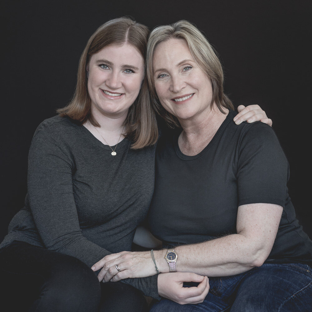 mother and daughter in studio