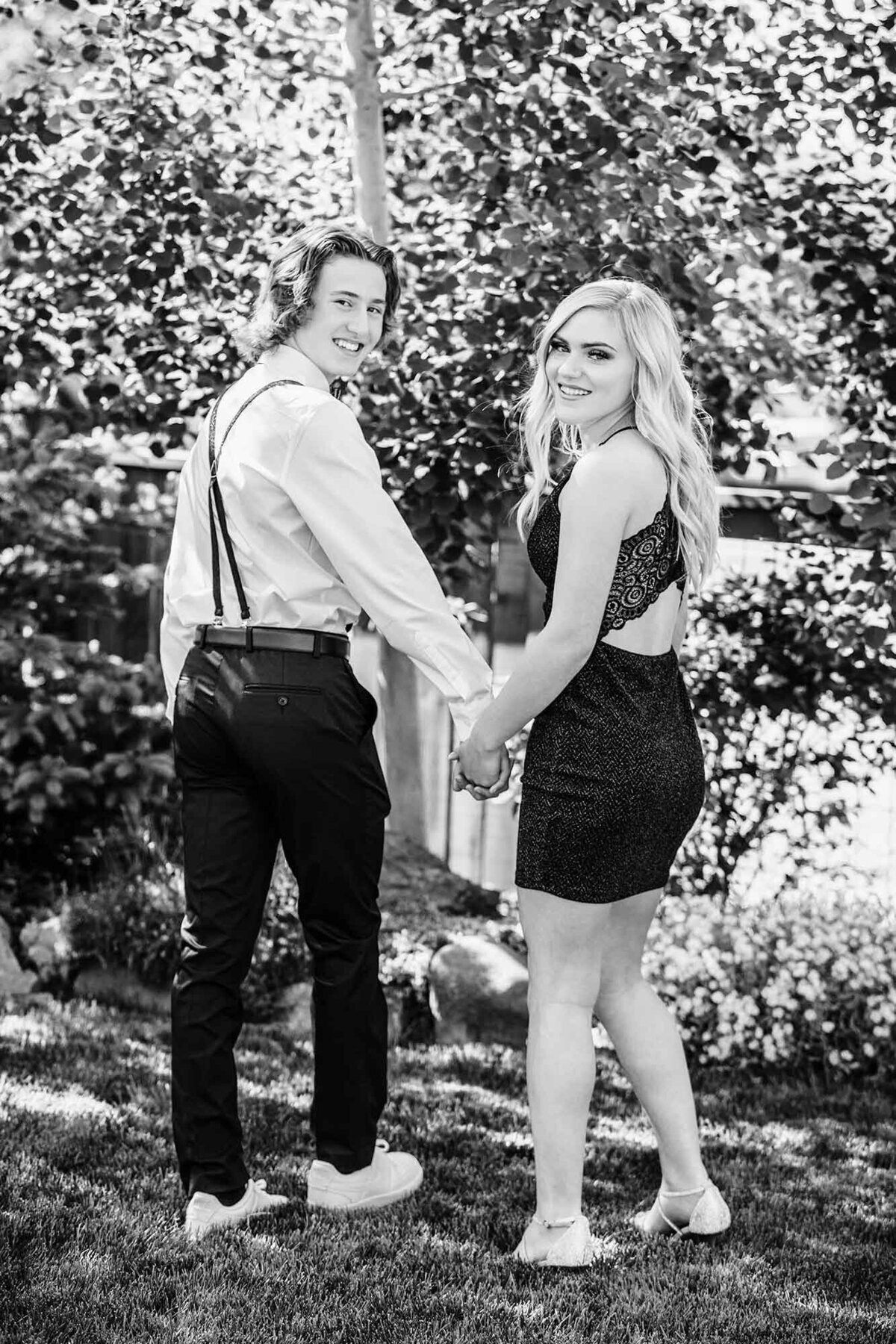 Missoula boy and girl dressed up for high school formal, Missoula, MT