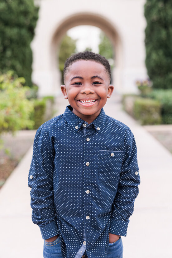 portrait of young boy at balboa park san diego
