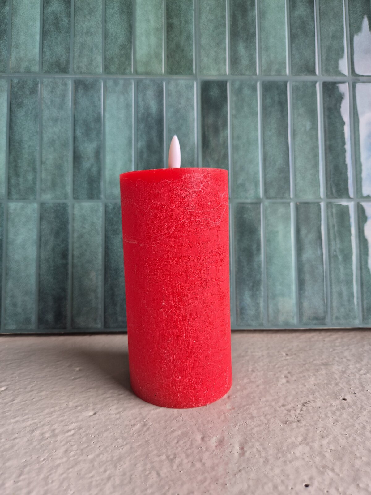 Rode stompkaars - op batterij