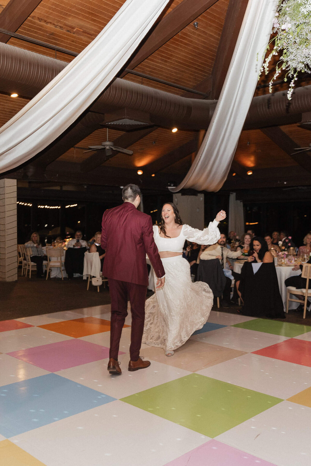 Pastel arizona wedding dancefloor