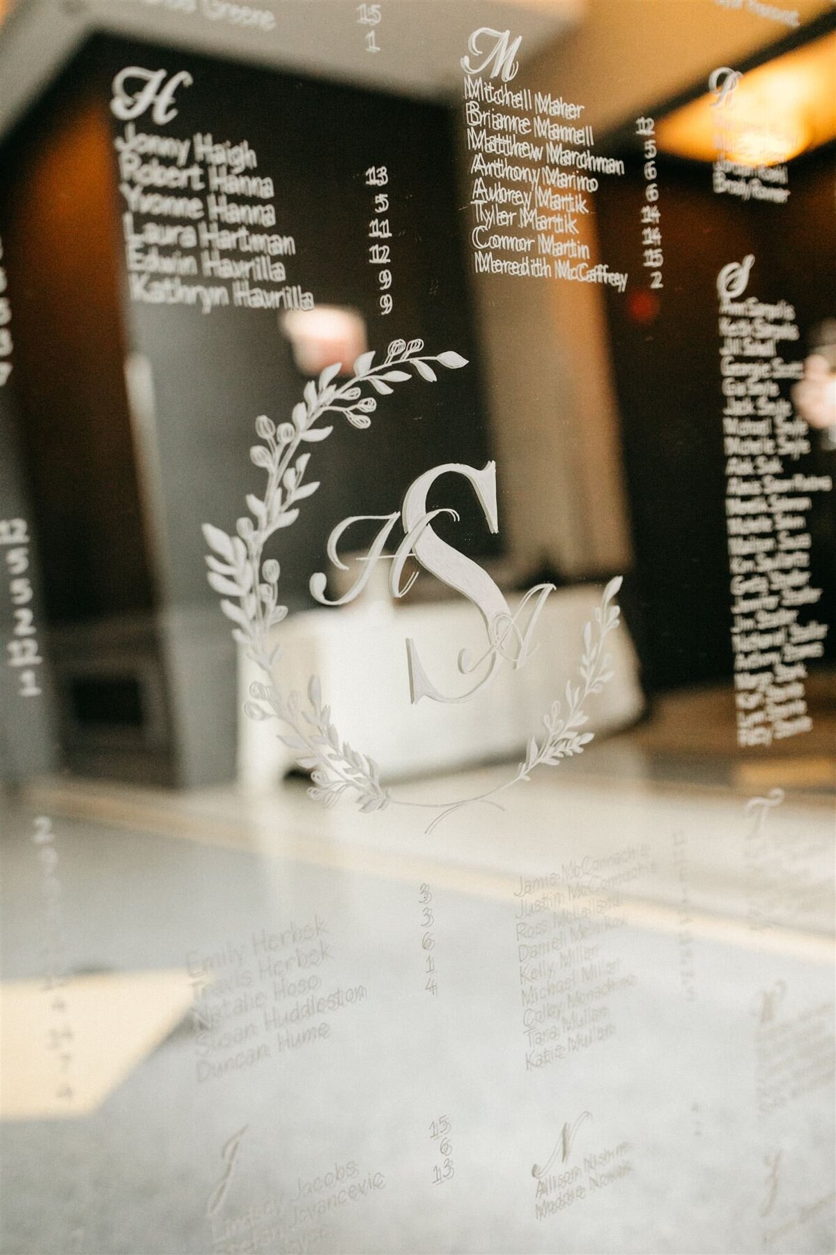 Mirror-Seating-Chart-At-Wedding