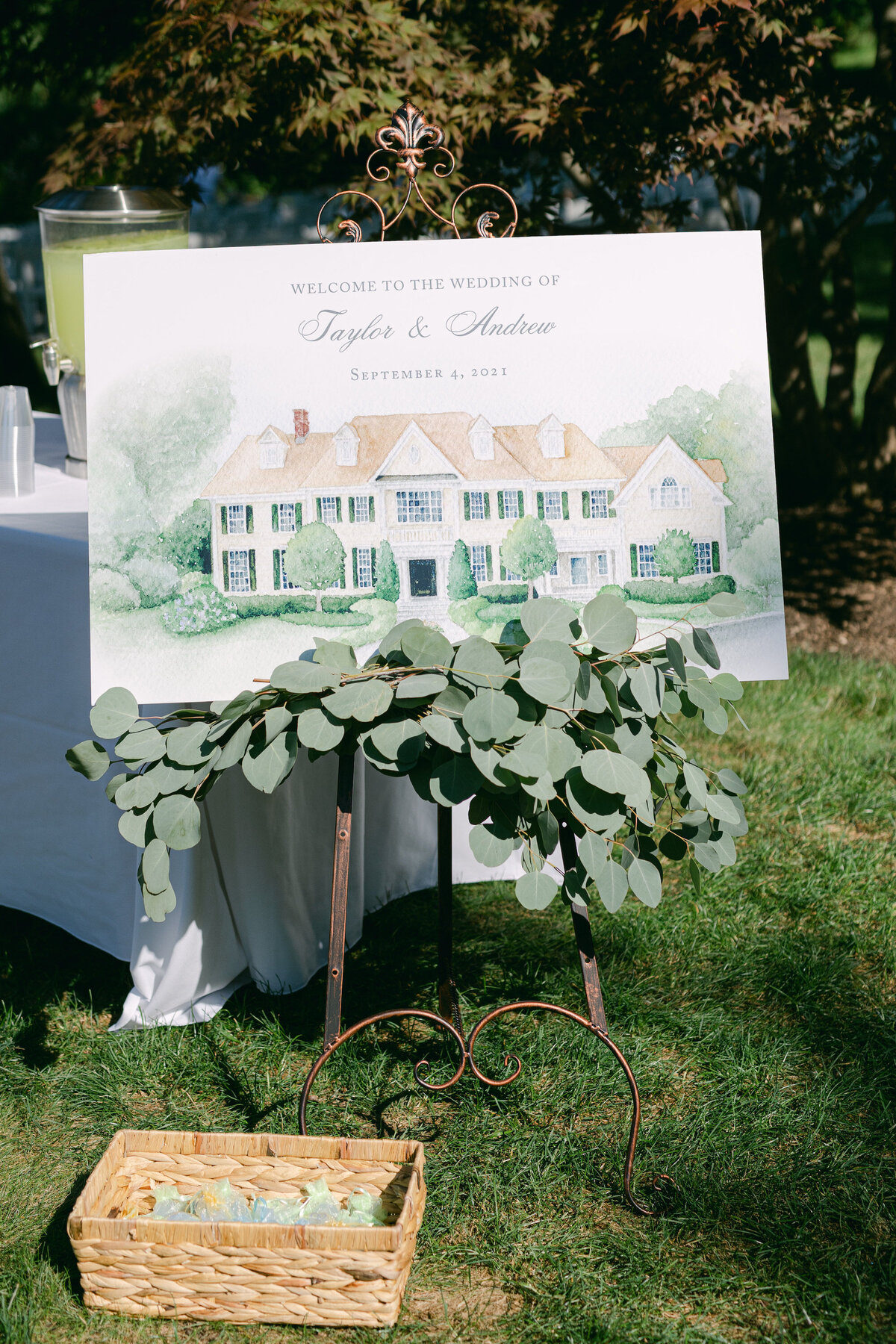 wedding-welcome-sign-ct-tented-wedding-enza-events