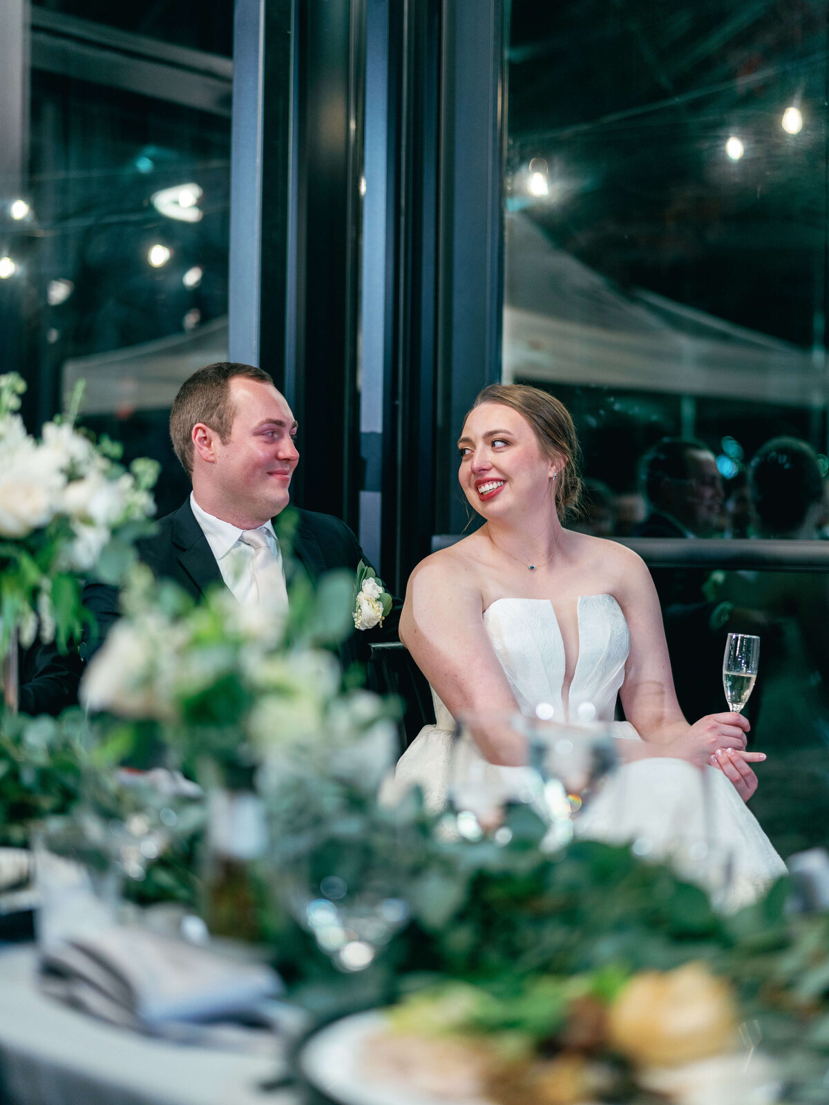 Wedding reception at The Glass House at Nichols Heir