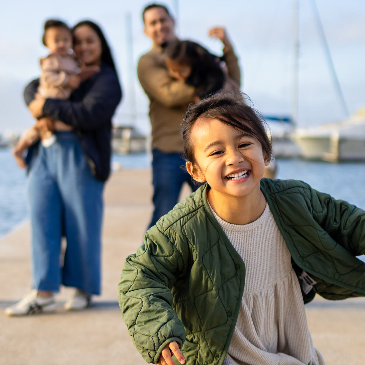 Bay Area Photographer Services candid child photography at marina, Ellobelle Photography