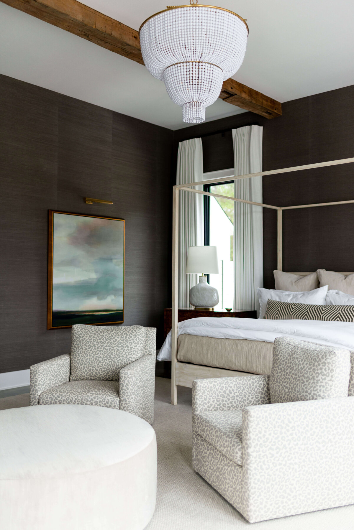 oyster creek studios building belt new build tan sitting area and tan canopy bed in bedroom
