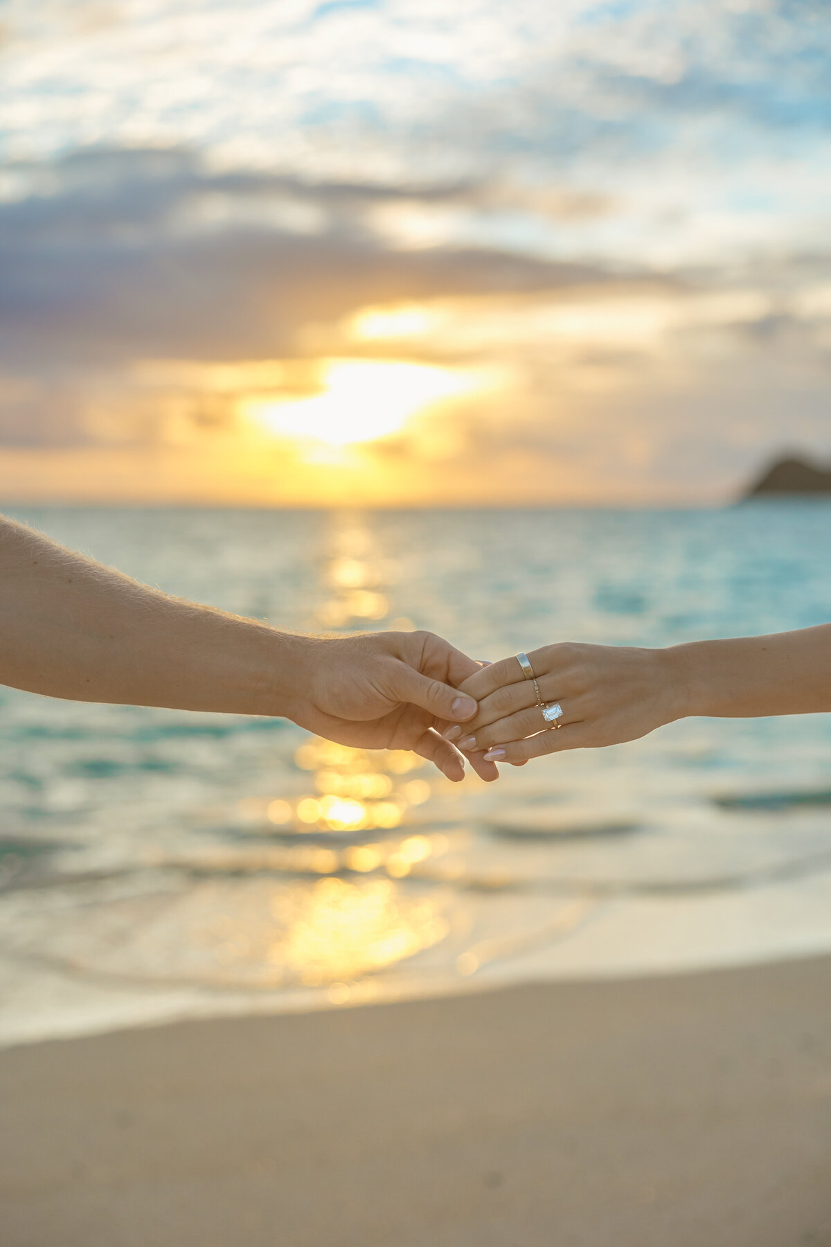 Engagement Photos on the Beach in Oahu Hawaii