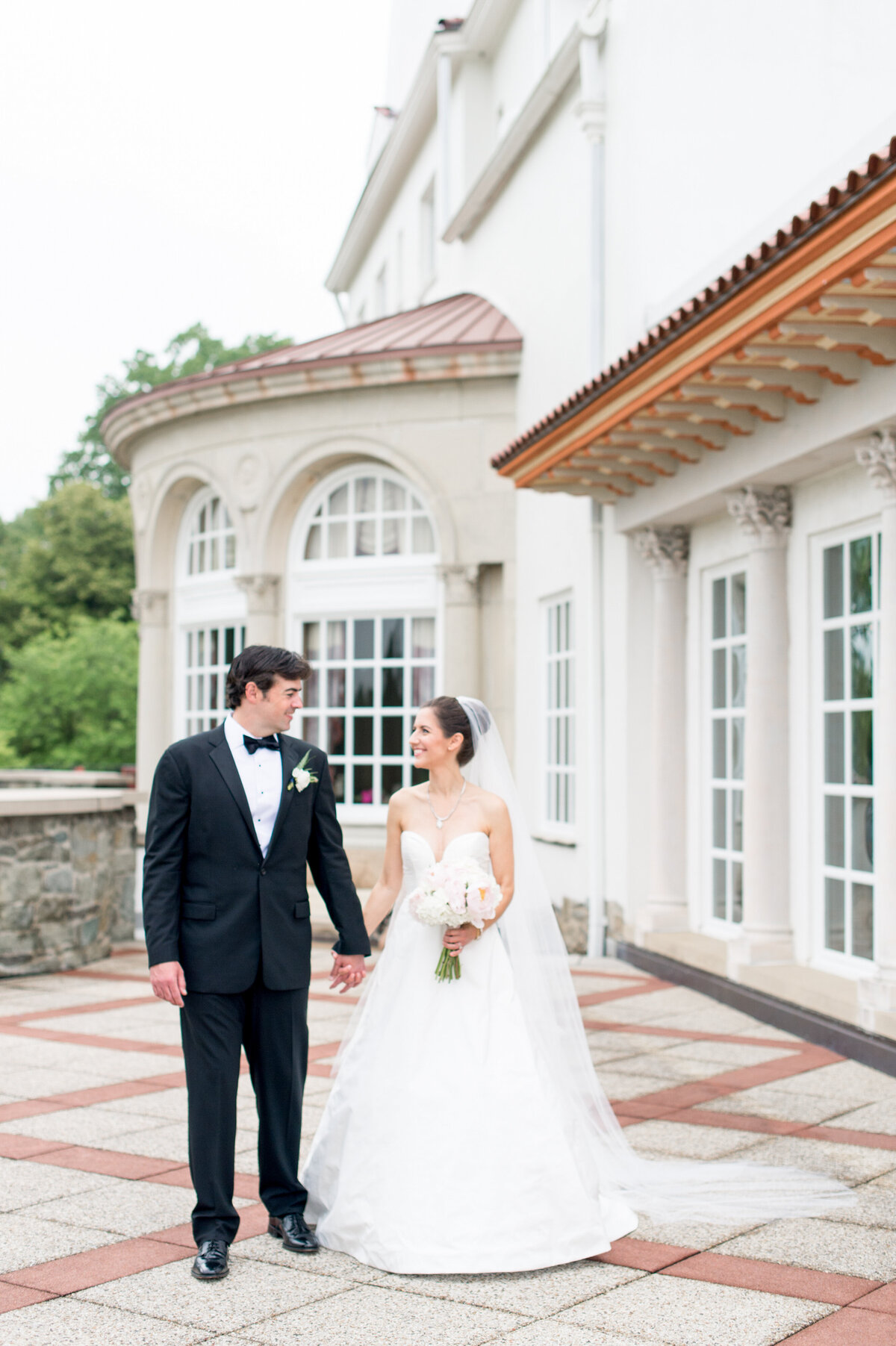 Bride and groom at Congressional Country Club wedding day for iconic Washington DC wedding celebration