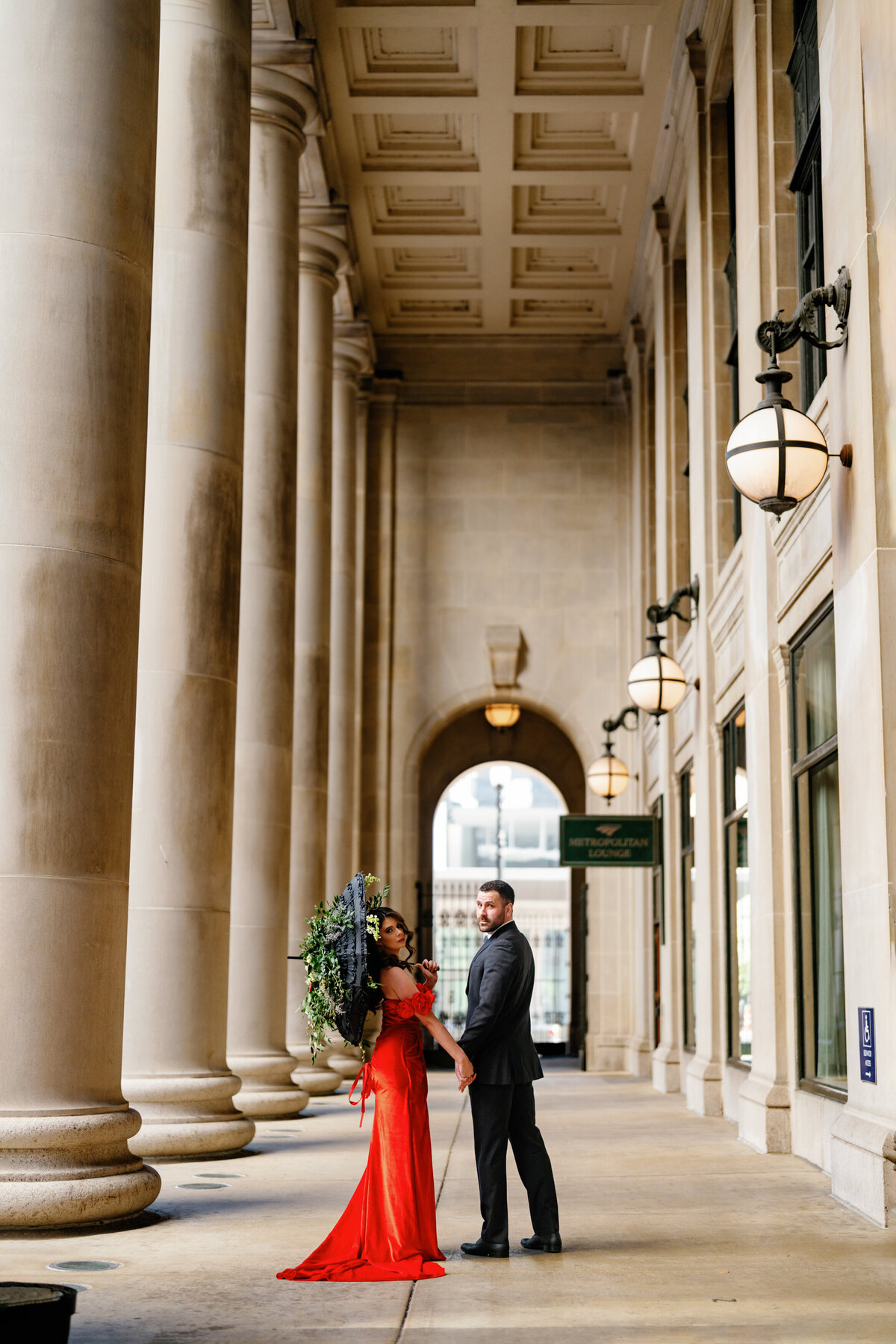 Aspen-Avenue-Chicago-Wedding-Photographer-Union-Station-Chicago-Theater-Engagement-Session-Timeless-Romantic-Red-Dress-Editorial-Stemming-From-Love-Bry-Jean-Artistry-The-Bridal-Collective-True-to-color-Luxury-FAV-43