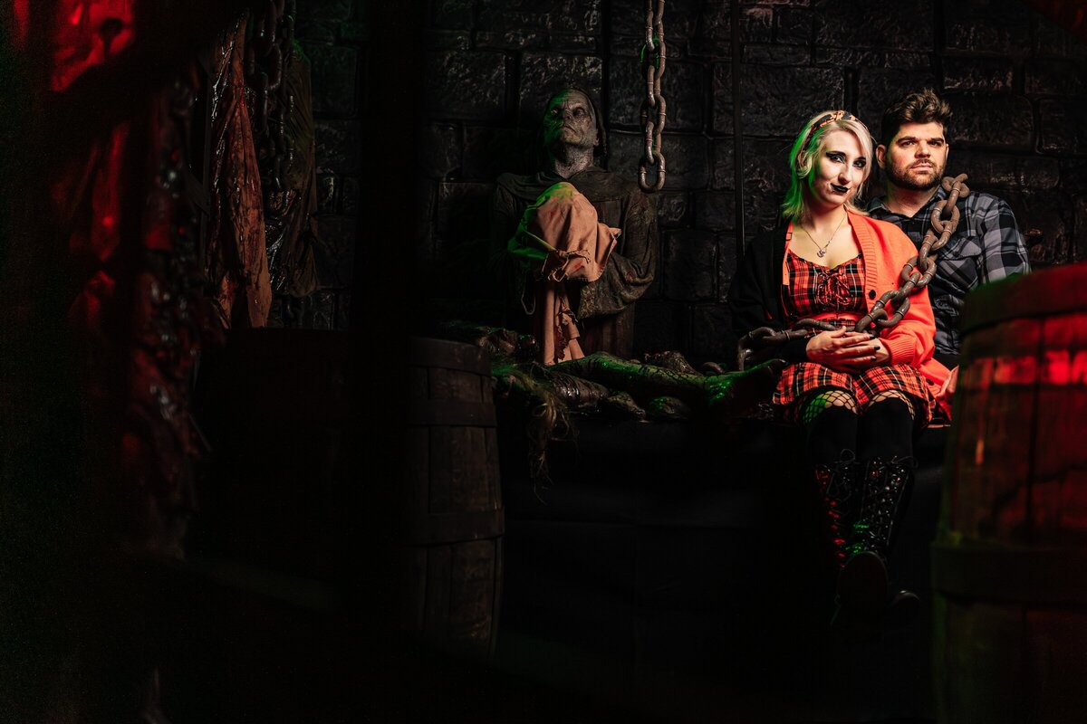 haunted-house-engagement-photo
