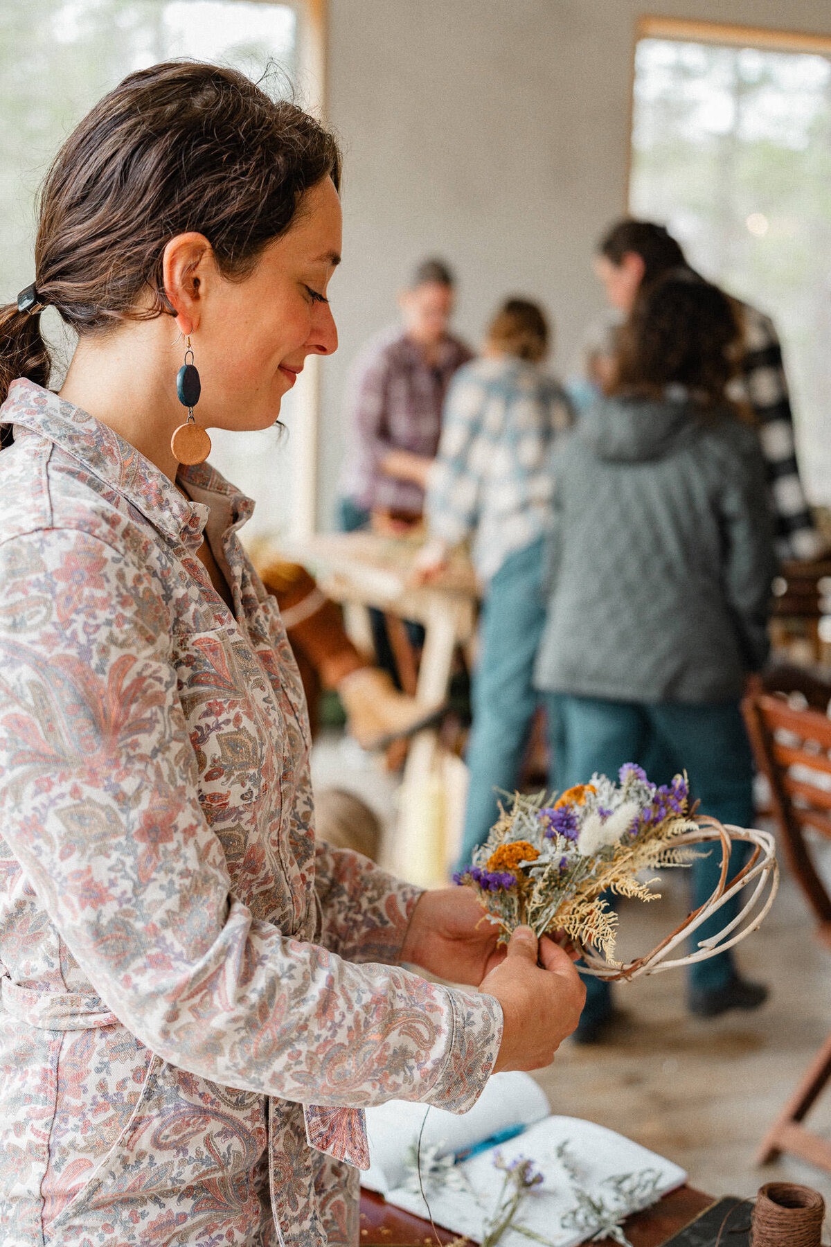 Silybum Arts Dried Flower Wreath Workshop-00389