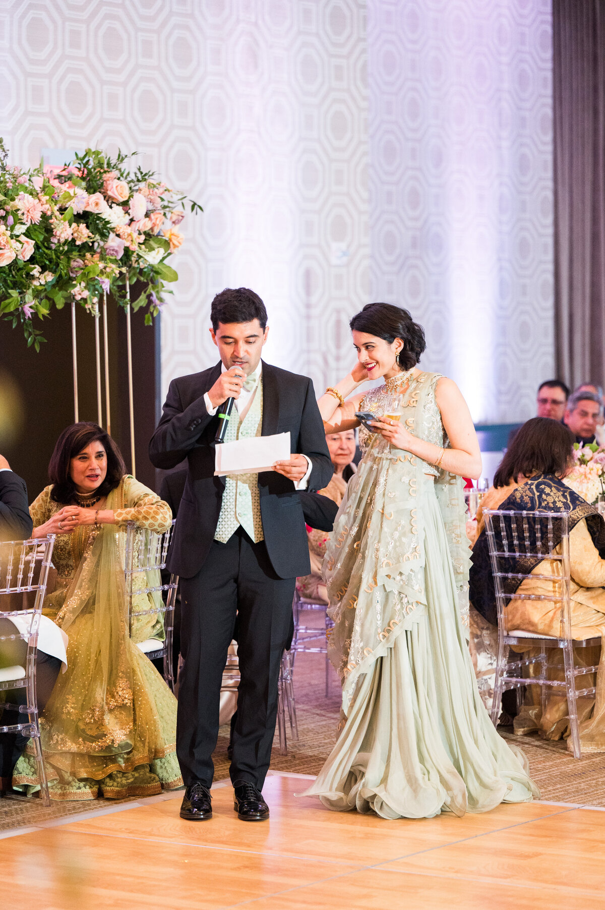 toasts at wedding reception