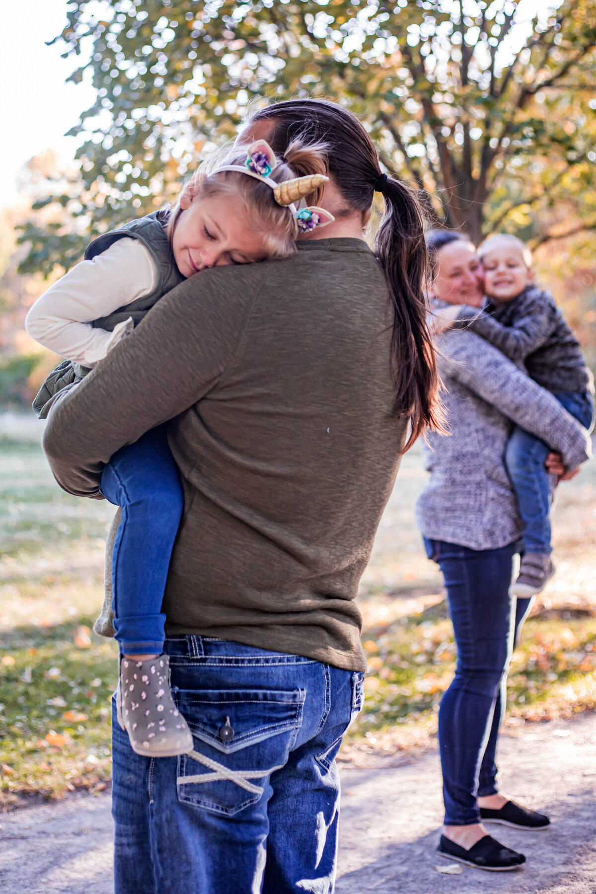 Daughter hugging Father at Toledo Botanical Gardens