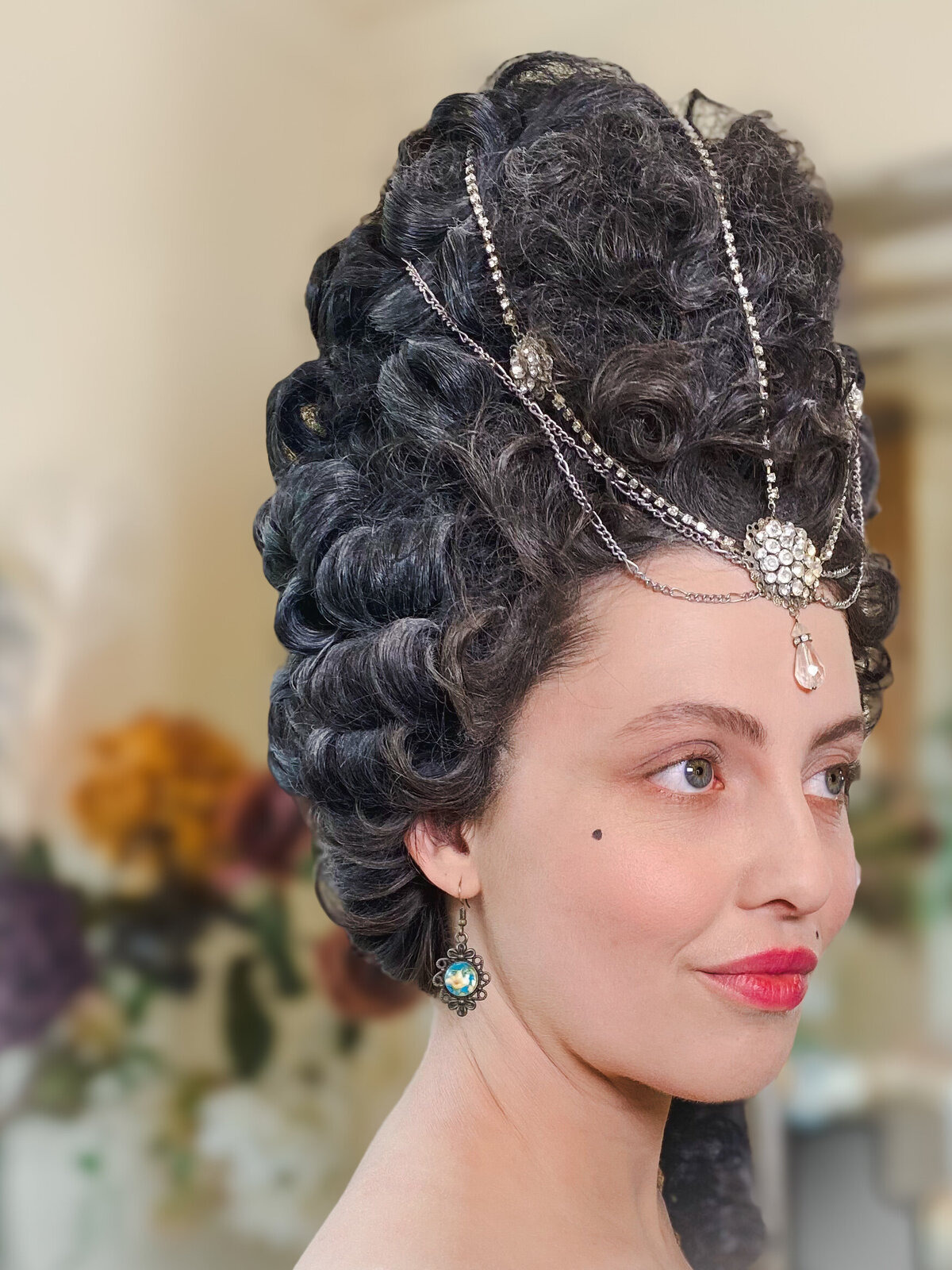 18th Century powdered wig styling
