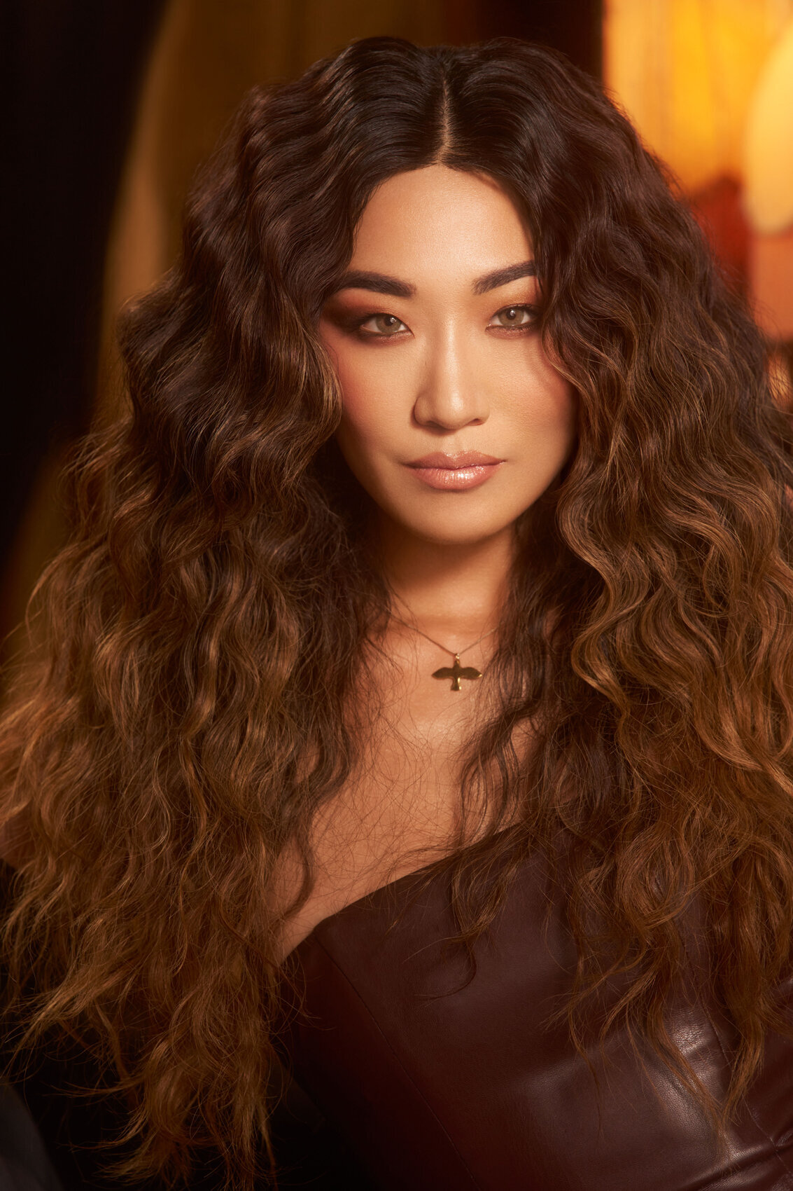 Stylish portrait of Soo Youn Lee with glamorous makeup by Charlotte Tilbury, captured by Ylva Erevall.