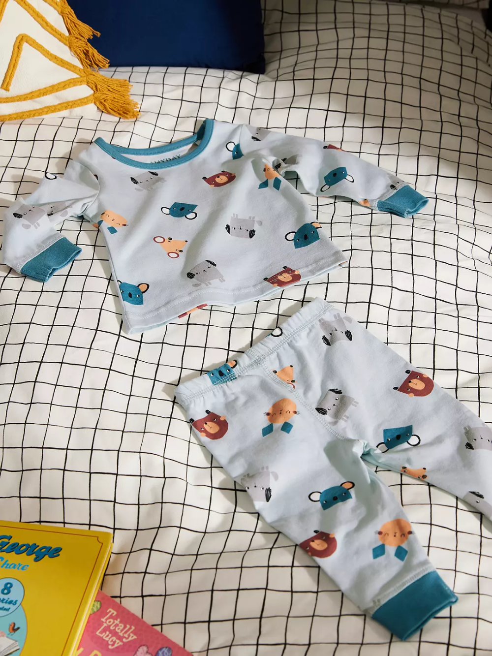 ANYDAY John Lewis & Partners Baby Animal Pyjama Set, Multi