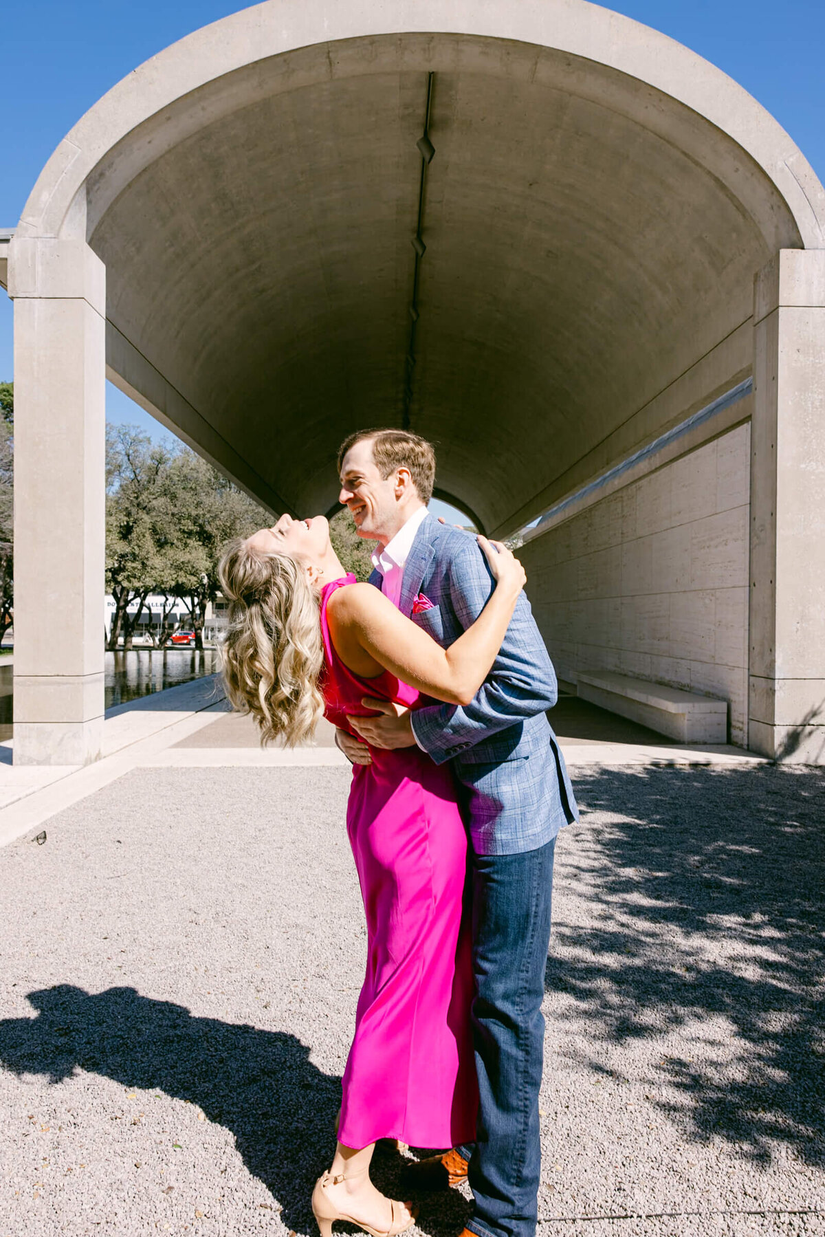 A wedding engagement session photo taken in Fort Worth Texas