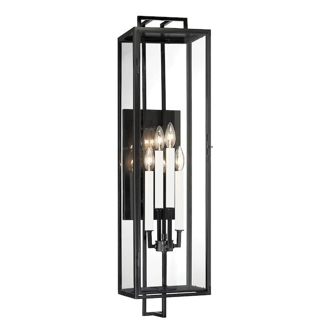 The Great Outdoors Knoll Road 4-Light 35-in H Matte Black Outdoor Wall Light | 73332-66A