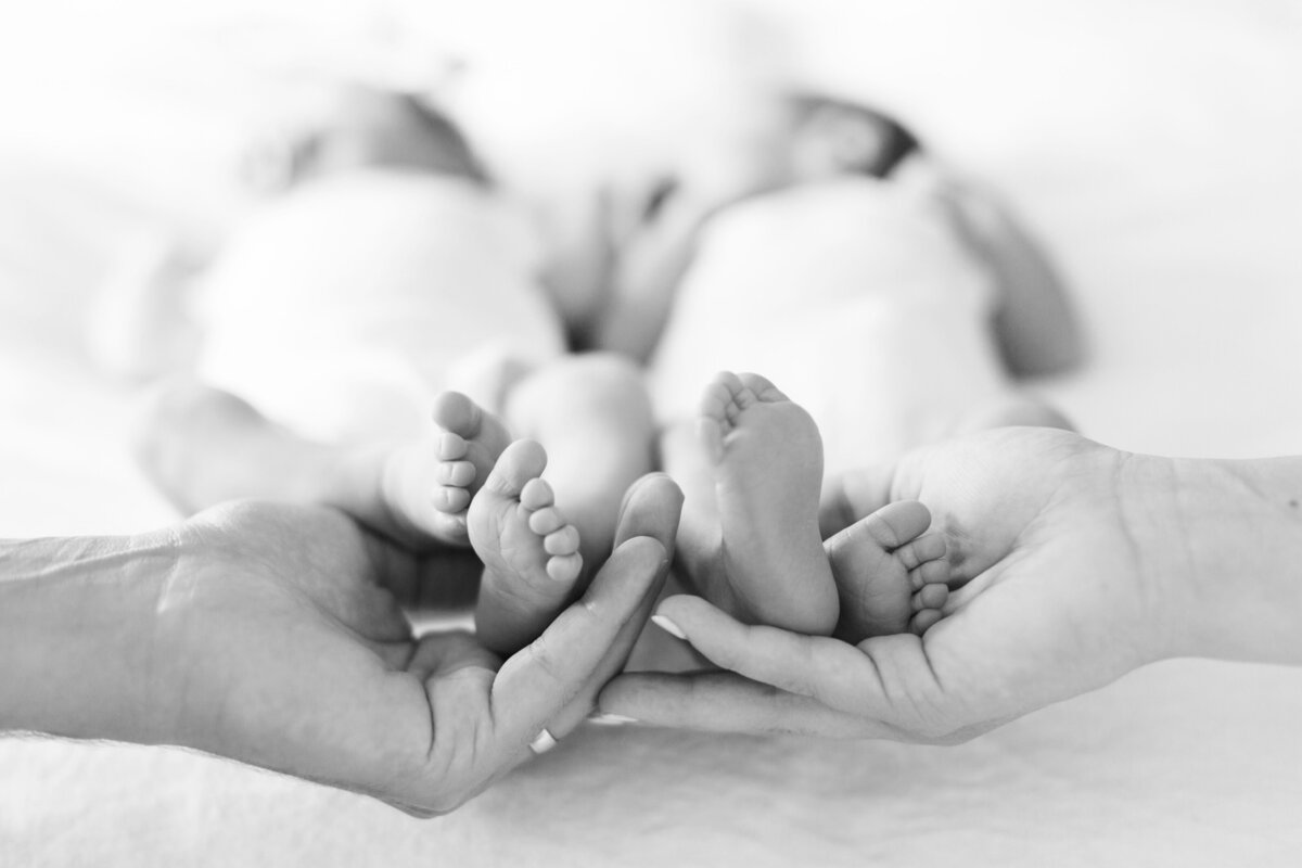 Twin babies in-home newborn session in Denver, Colorado