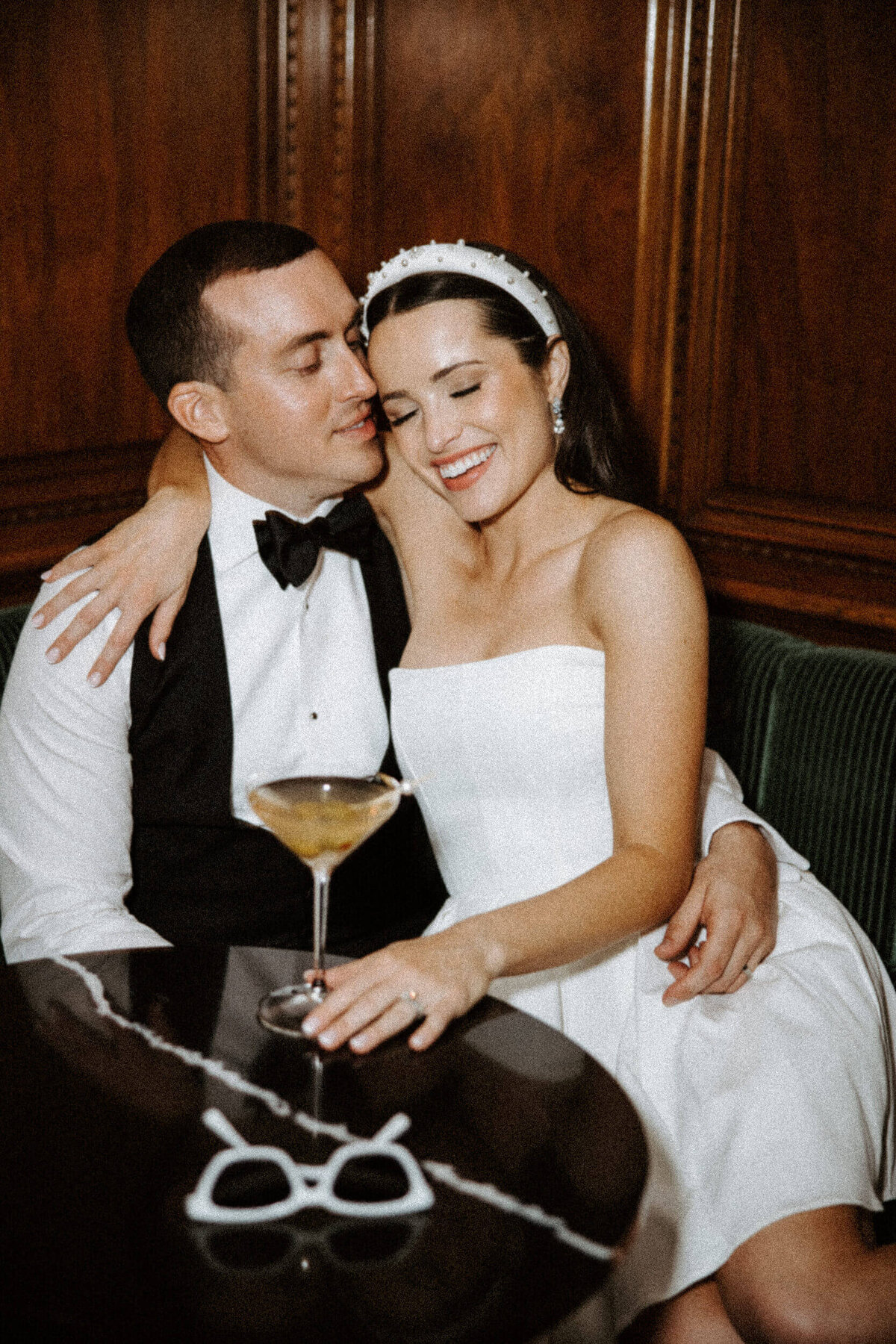 Bride and groom evening portraits capturing fun and romance at Arizona wedding