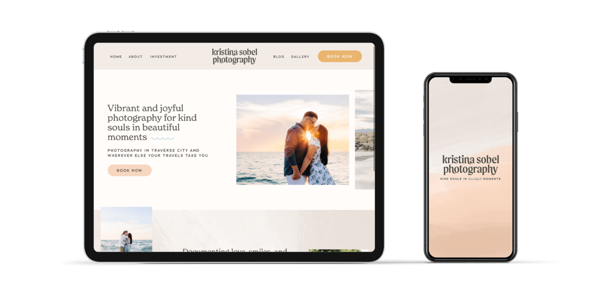beachy feminine website design for michigan photographer