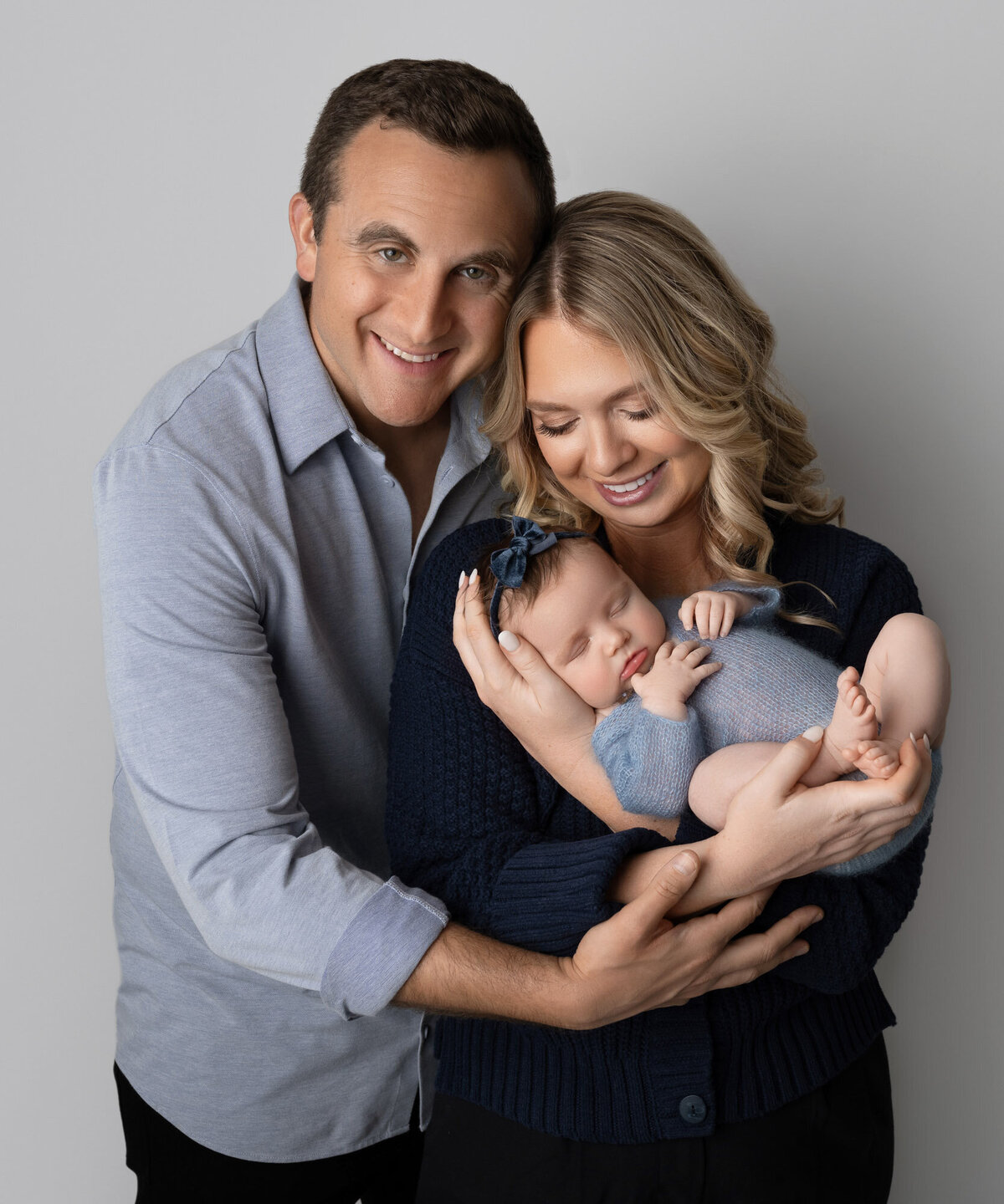 Happy family with newborn baby portrait Spanish Oaks lifestyle photographer