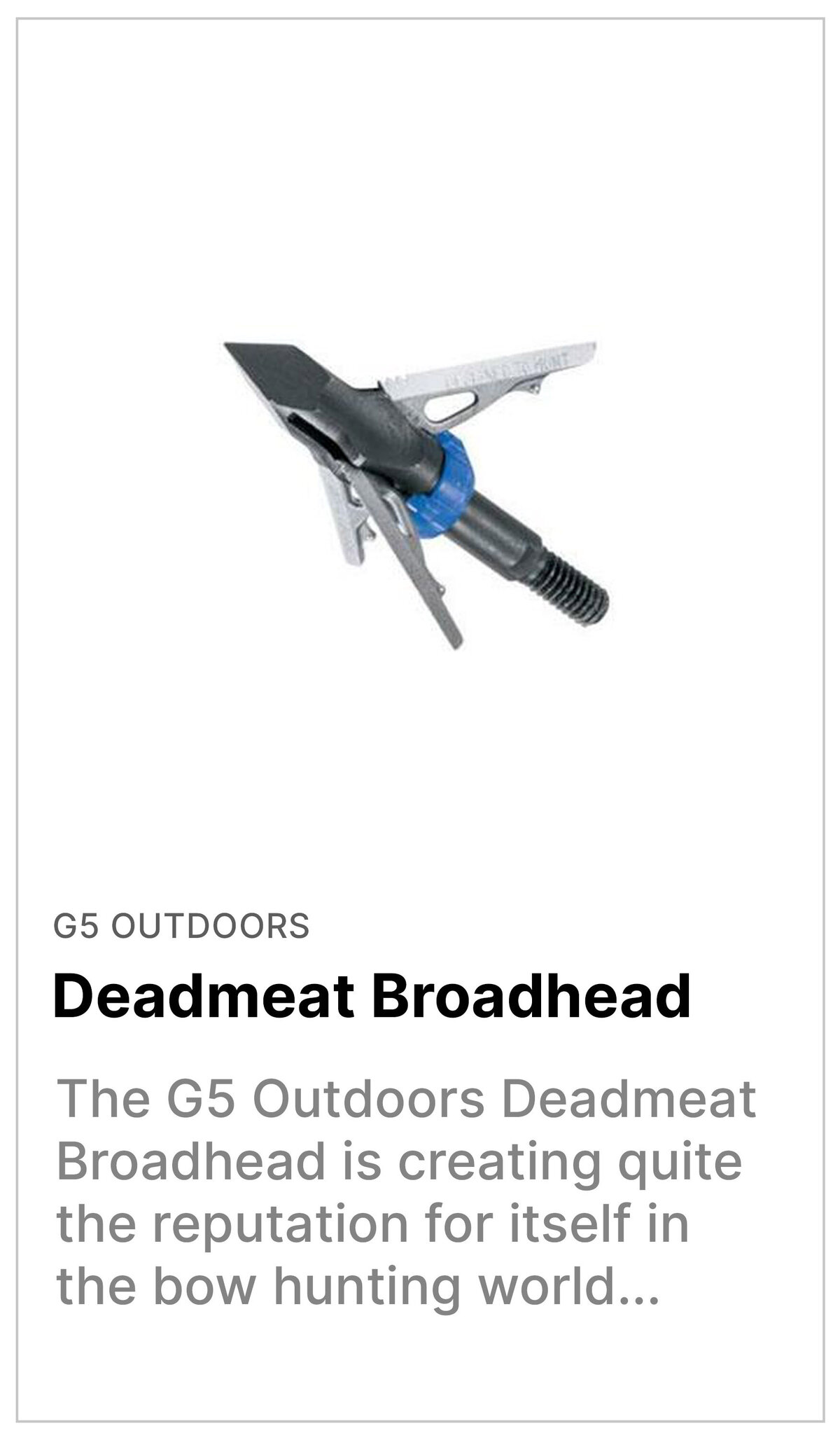 G5 Outdoors Deadmeat Broadhead 3-Blade 100 GR