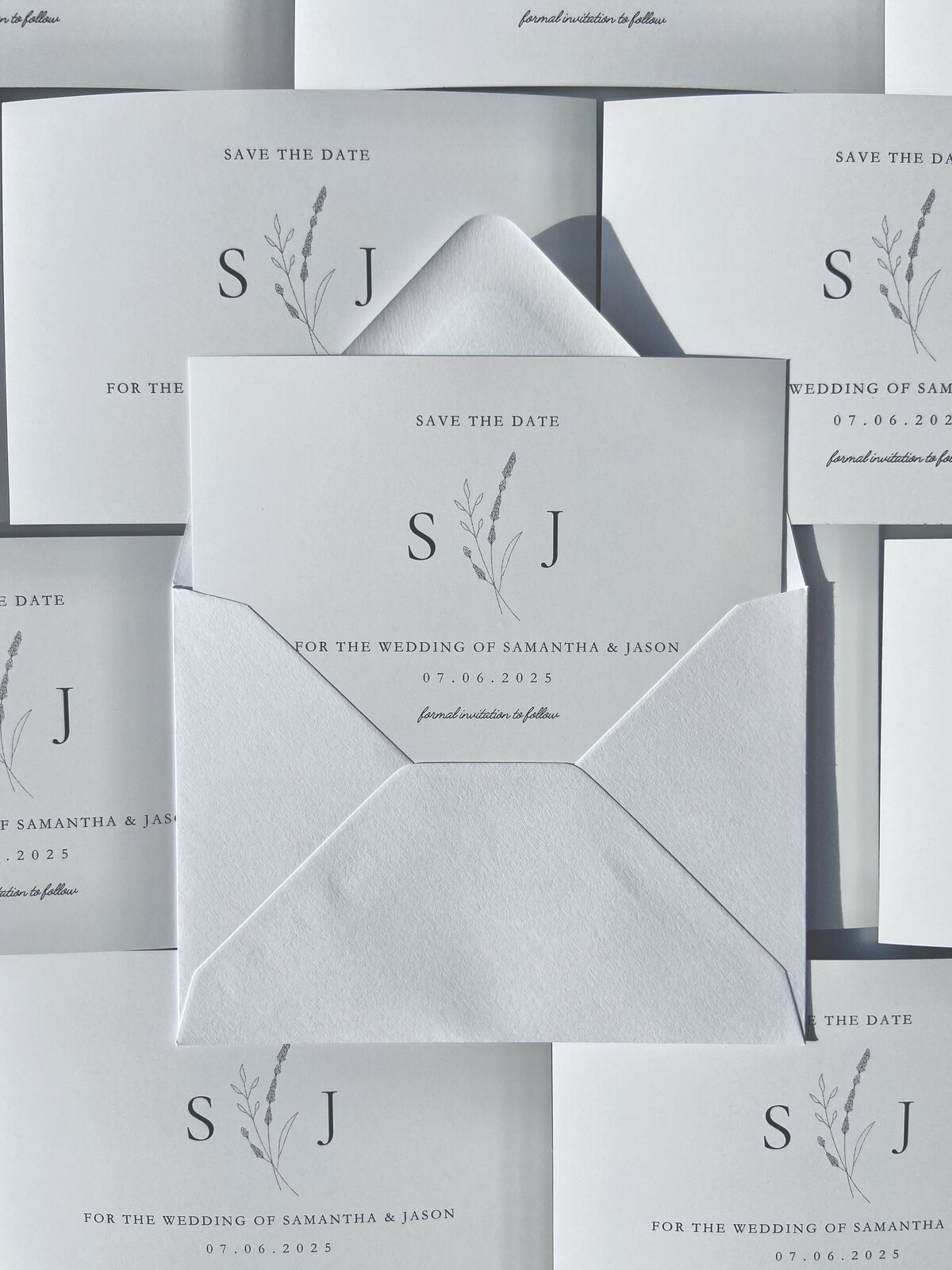 Elegant wedding invitation suite mood board