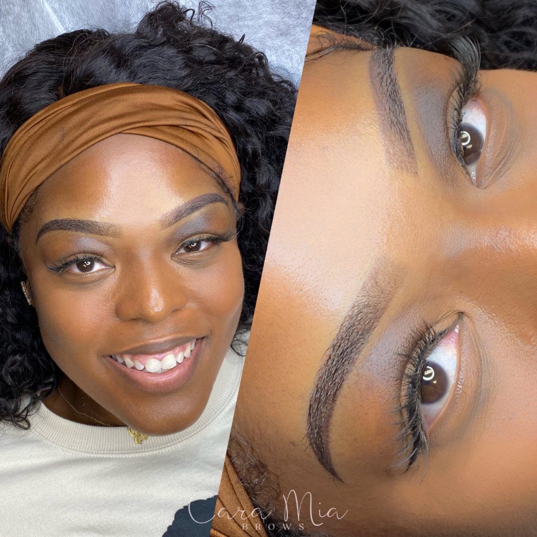 Ombre Powder Brows before and after