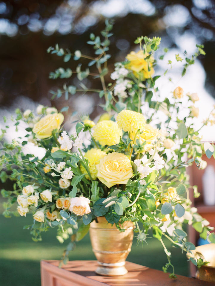 yellow wedding flowers