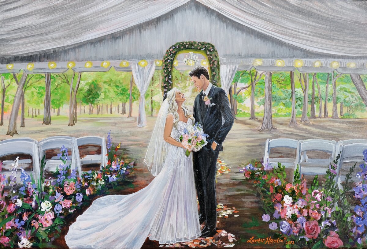 tonore residence live wedding painting by Laura Herndon