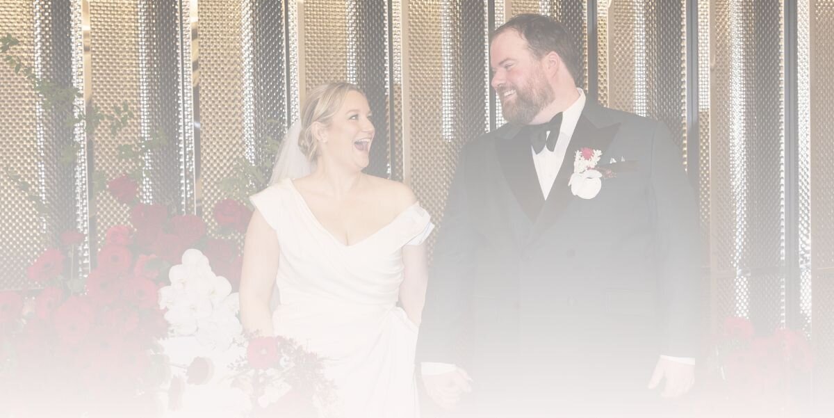 Happy photo of bride and groom