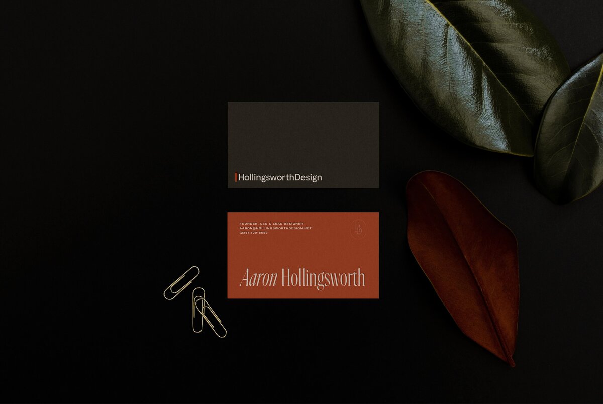 Personalised business cards for Hollingsworth Design