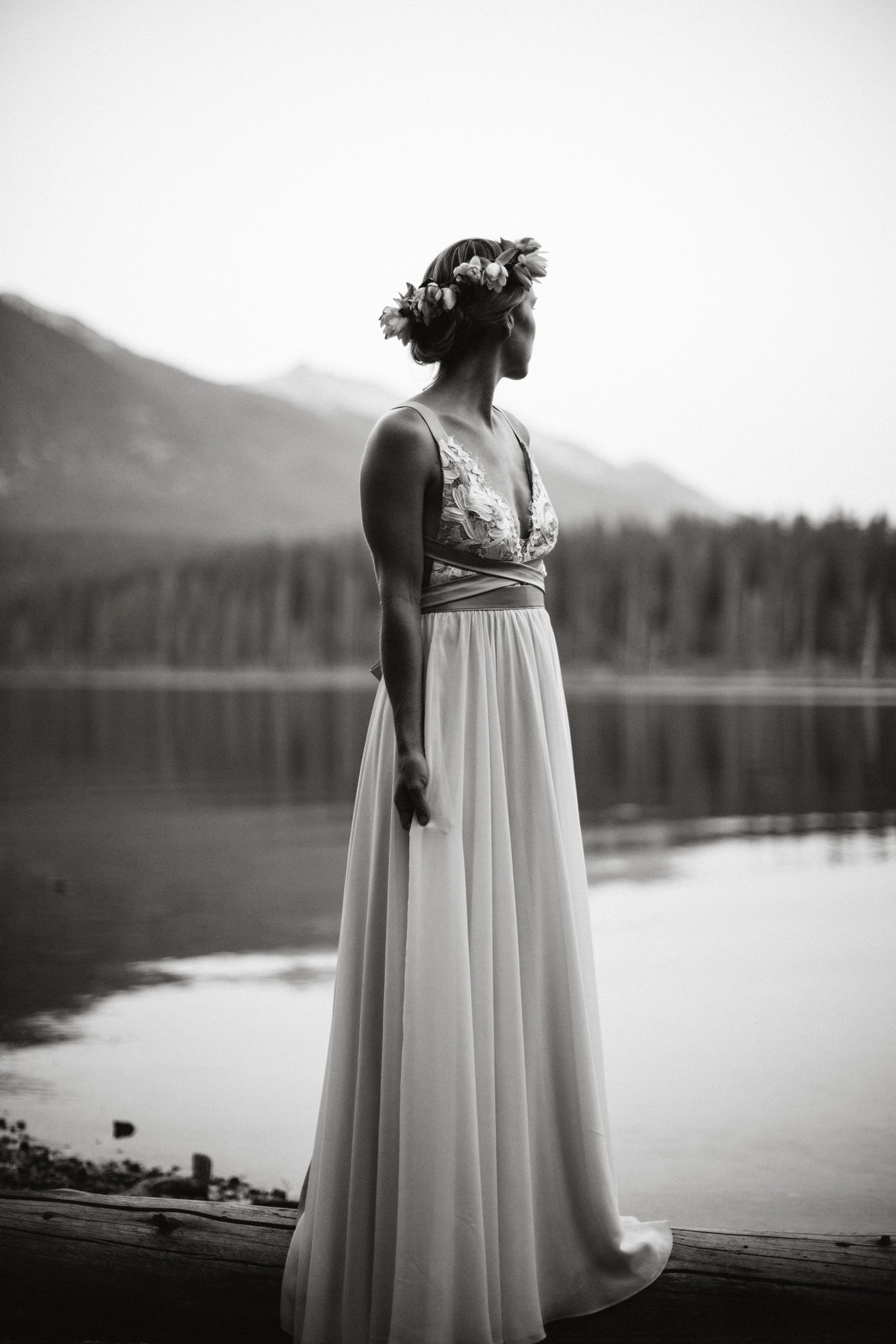 Gorgeous portrait of the bride at this styled shoot in Montana.