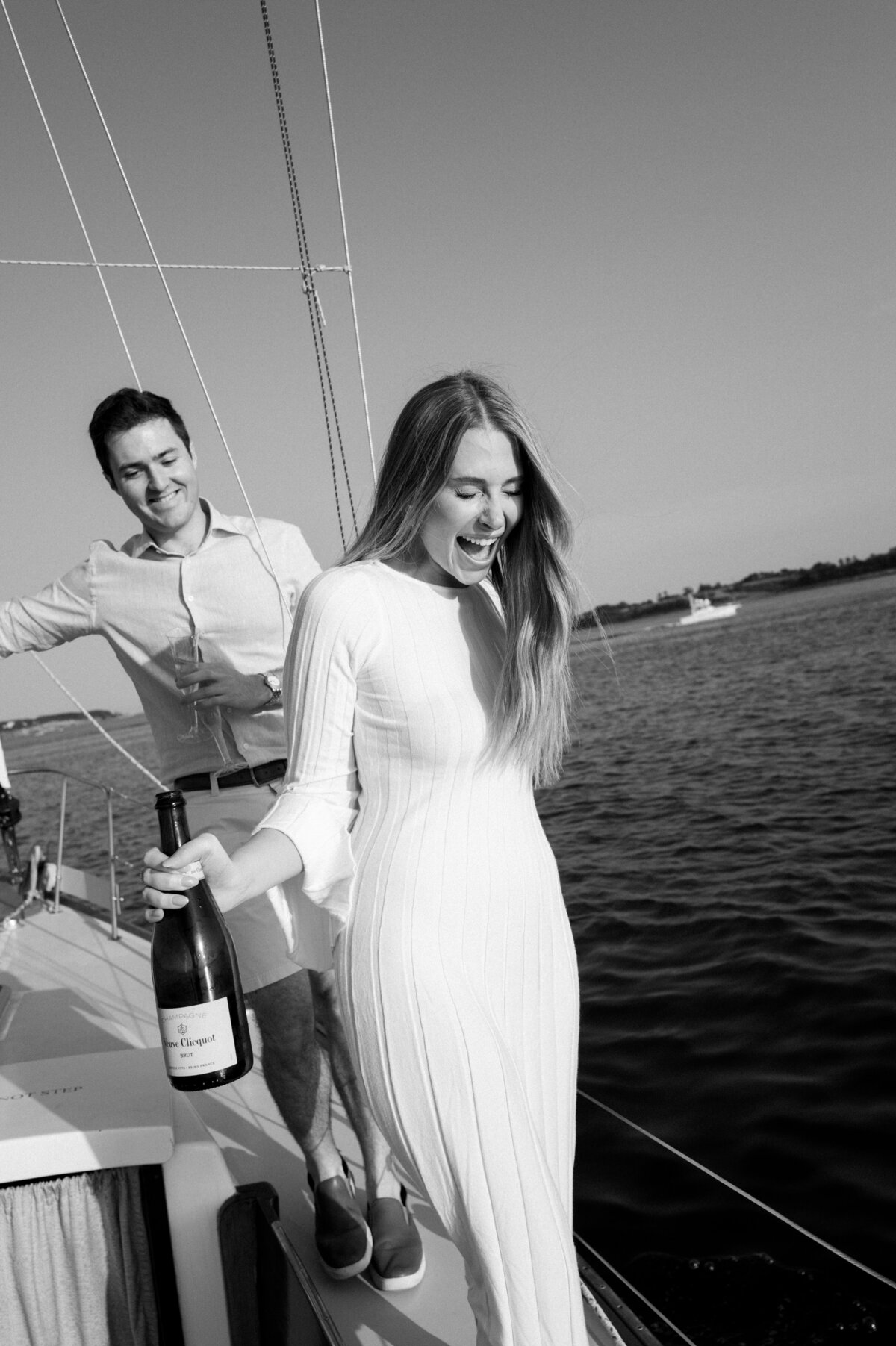 Cape Cod Engagement Photography on a Sailboat 16