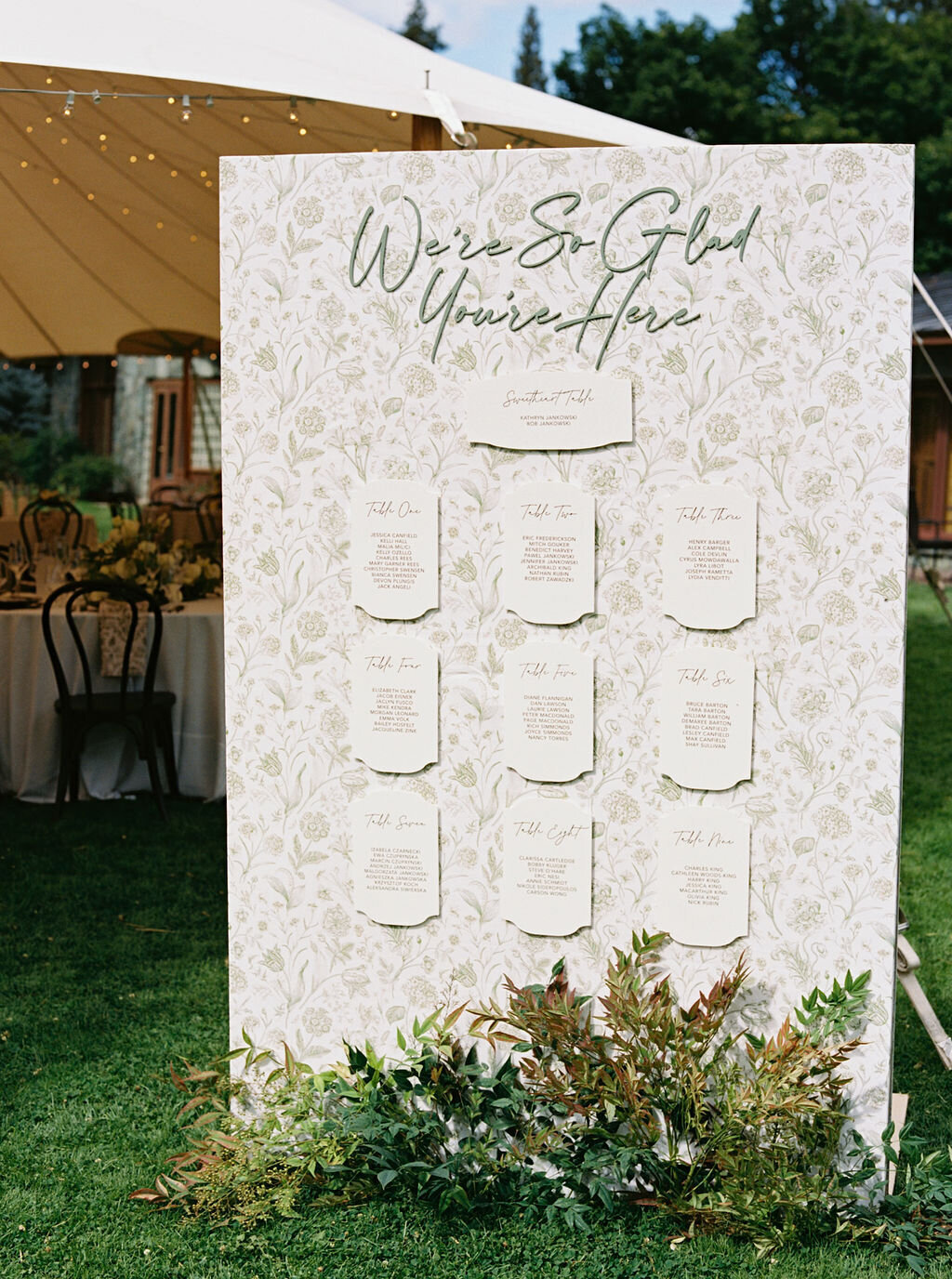 green-floral-seating-chart
