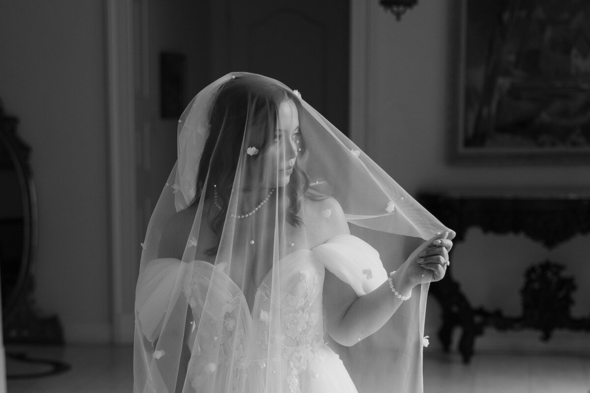 black and white bridal