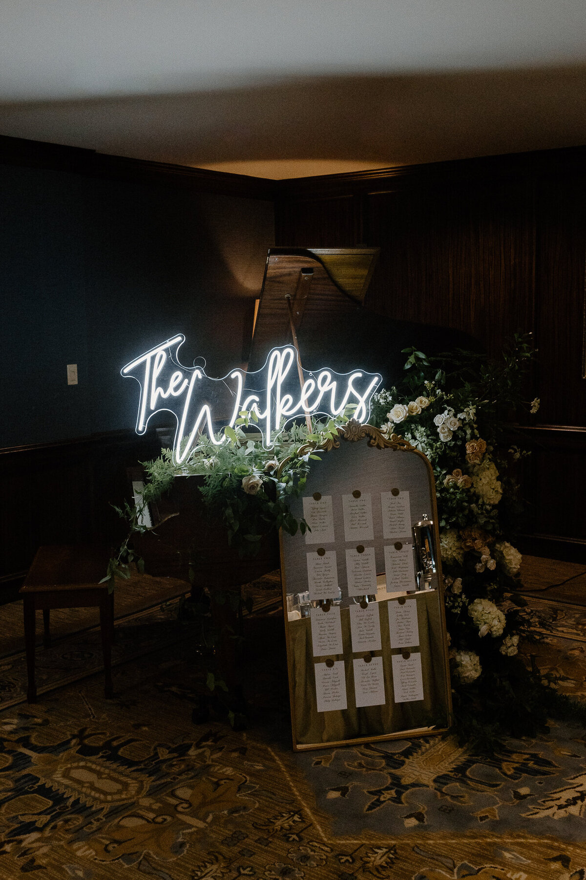 sign at wedding reception
