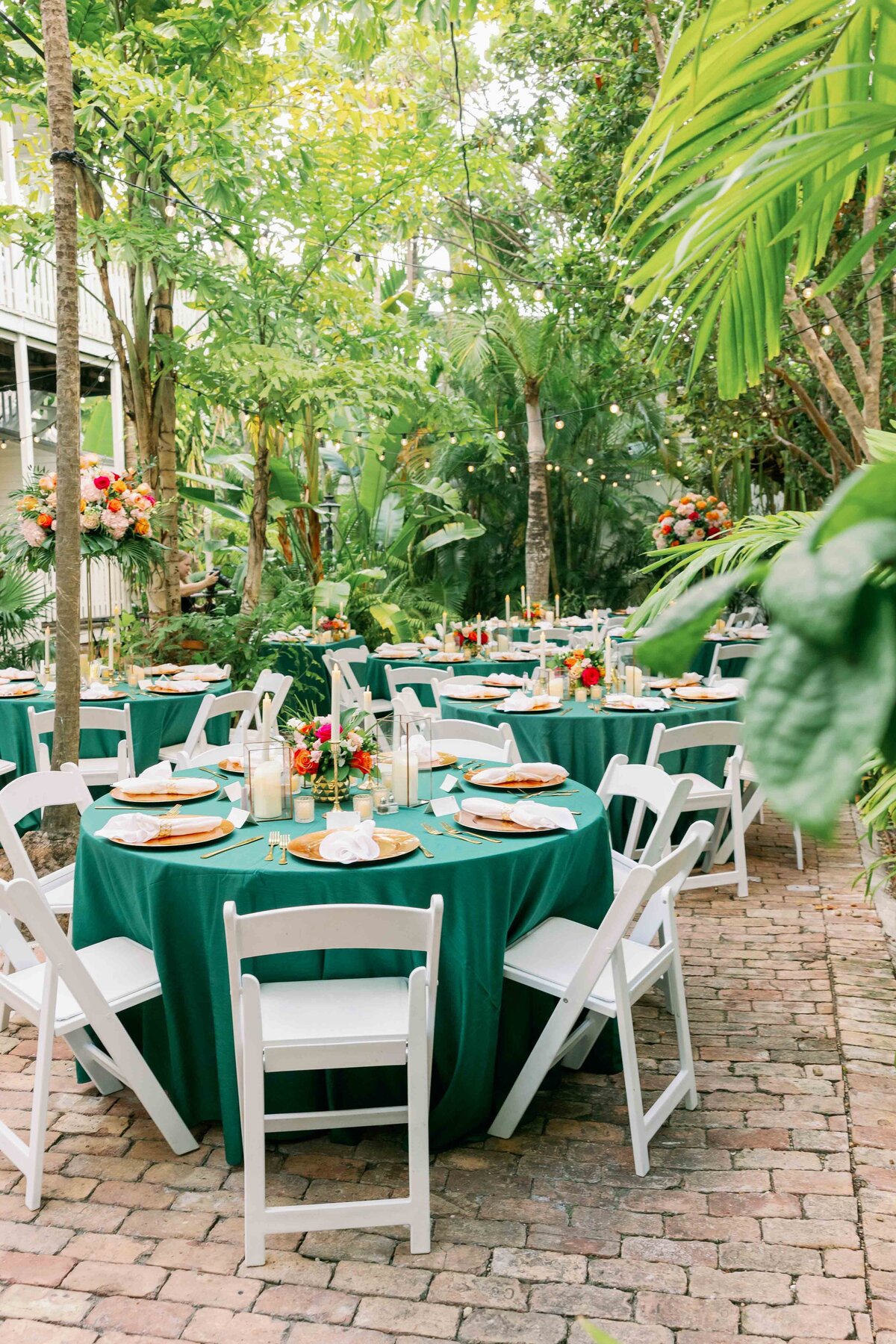 A wedding reception at Old Town Manor in Key West, Florida