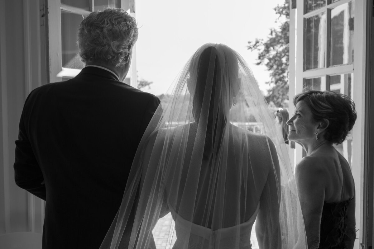 walking down aisle at hildene wedding vt