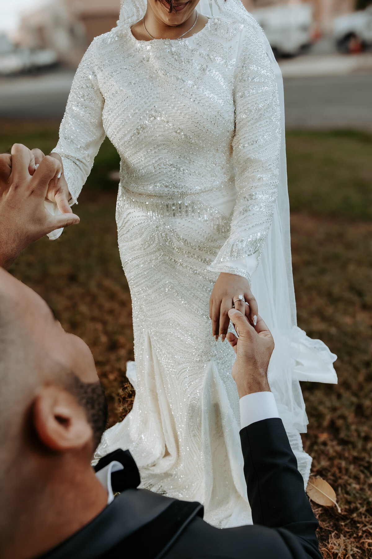 Arabian Wedding in Los Angeles – Groom Holding Bride’s Hand Proposal Moment