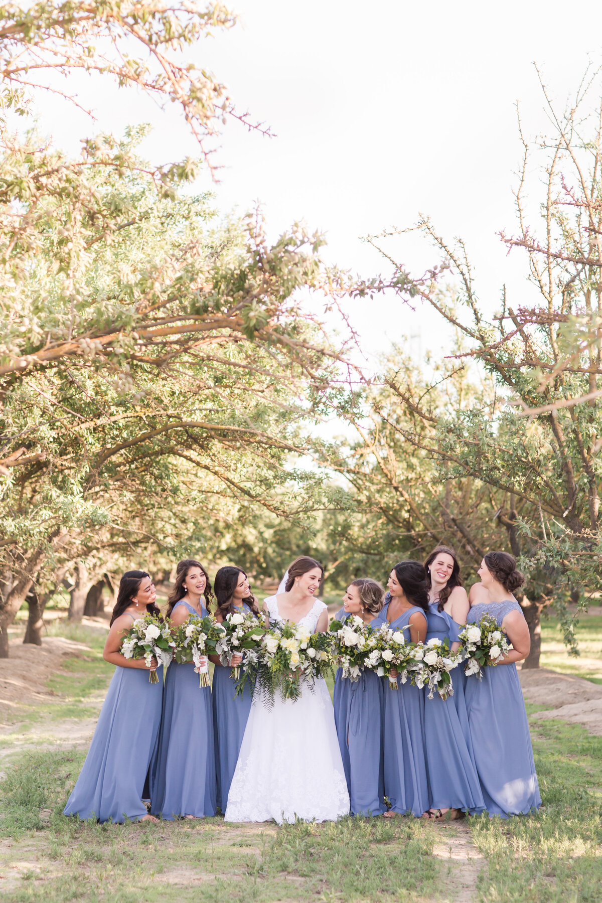 bride-and-bridesmaids-in-almond-grove