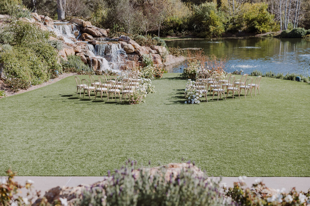 lake ceremony set-up monserate winery wedding editorial, timeless, candid