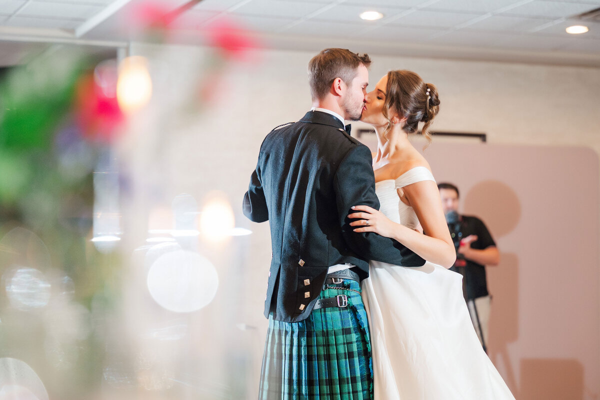 first dance in the ballroom at The Lake Club Ohio on their wedding day