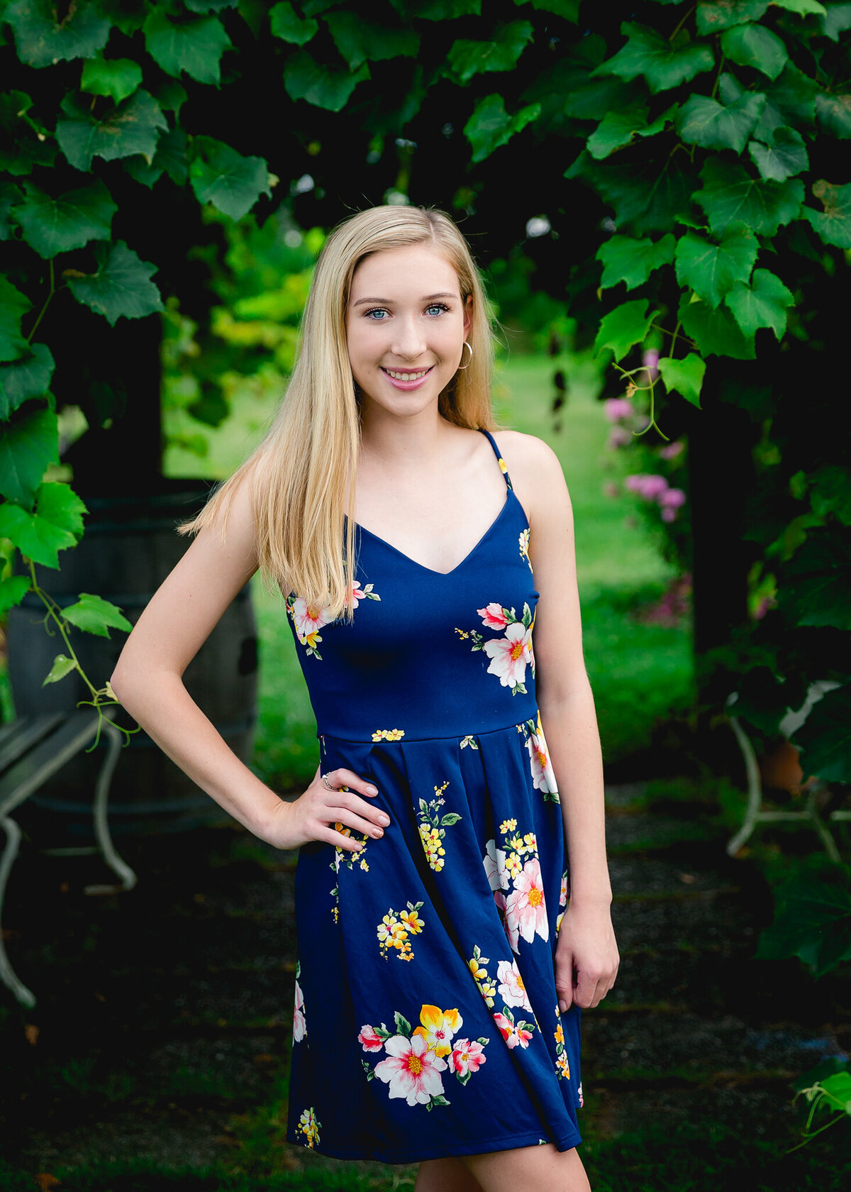 Vineyard senior pictures taken of girl from Penn Yan Academy in NY