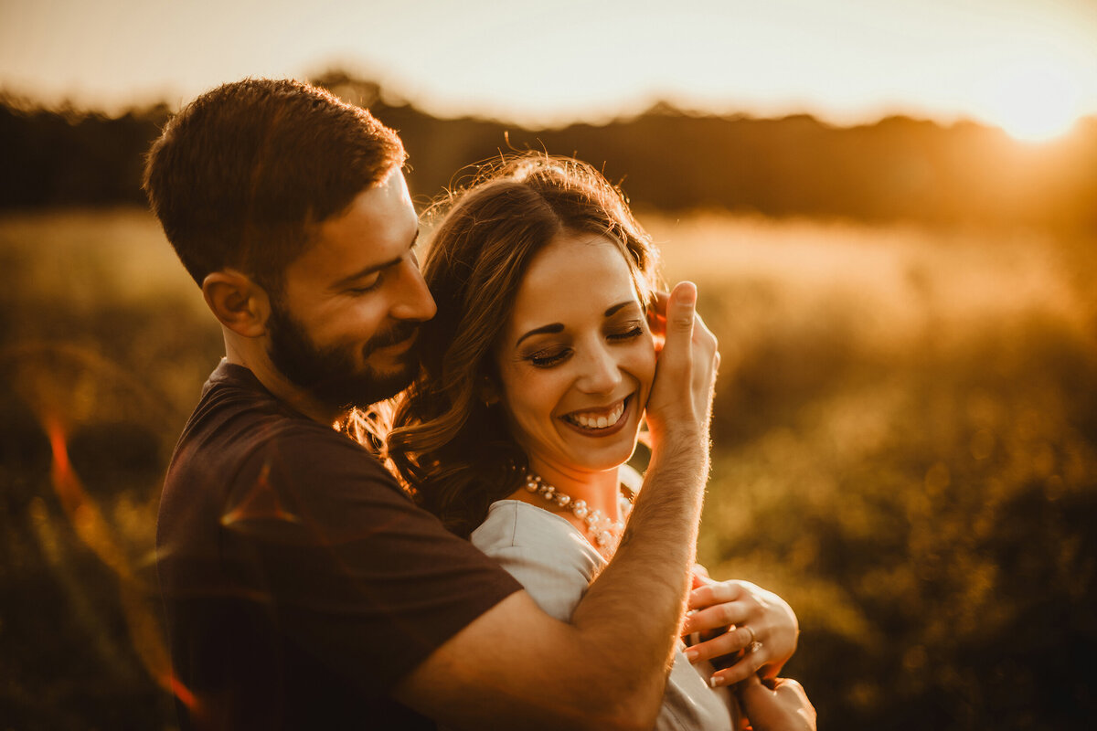 sunset engagement session