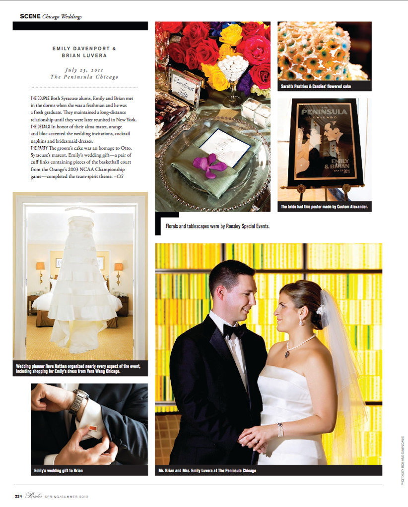 We are excited for Emily and Brian's wedding to be featured in Chicago Social Brides. 5th Anniversary Edition Special Collector's Guide. Emily and Brian were married at The Peninsula Chicago hotel and it was beyond incredible. right down to every single detail created by Reva Nathan & Associates. A big thank you to Emily, Brian and their family for letting us be part of their very special day! Click here for a list of vendors.