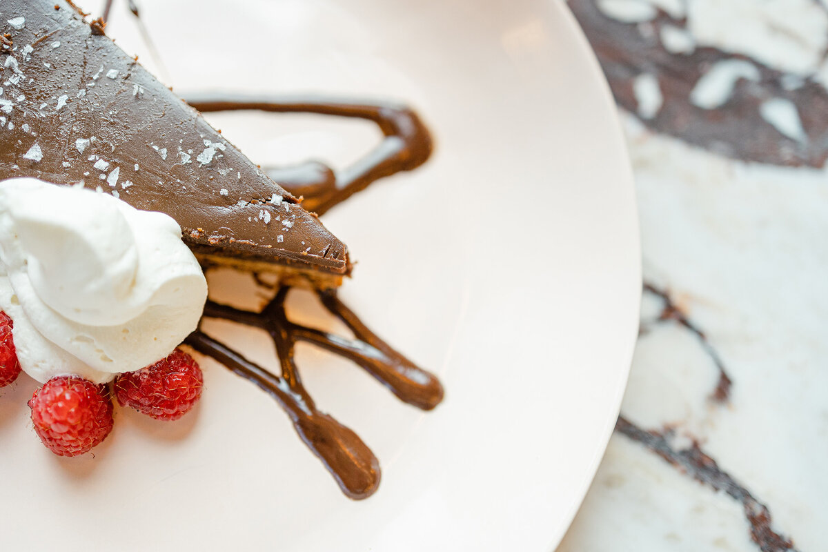 Close up photo of a desert menu item from Sip and Savors professional branding and headshot session.