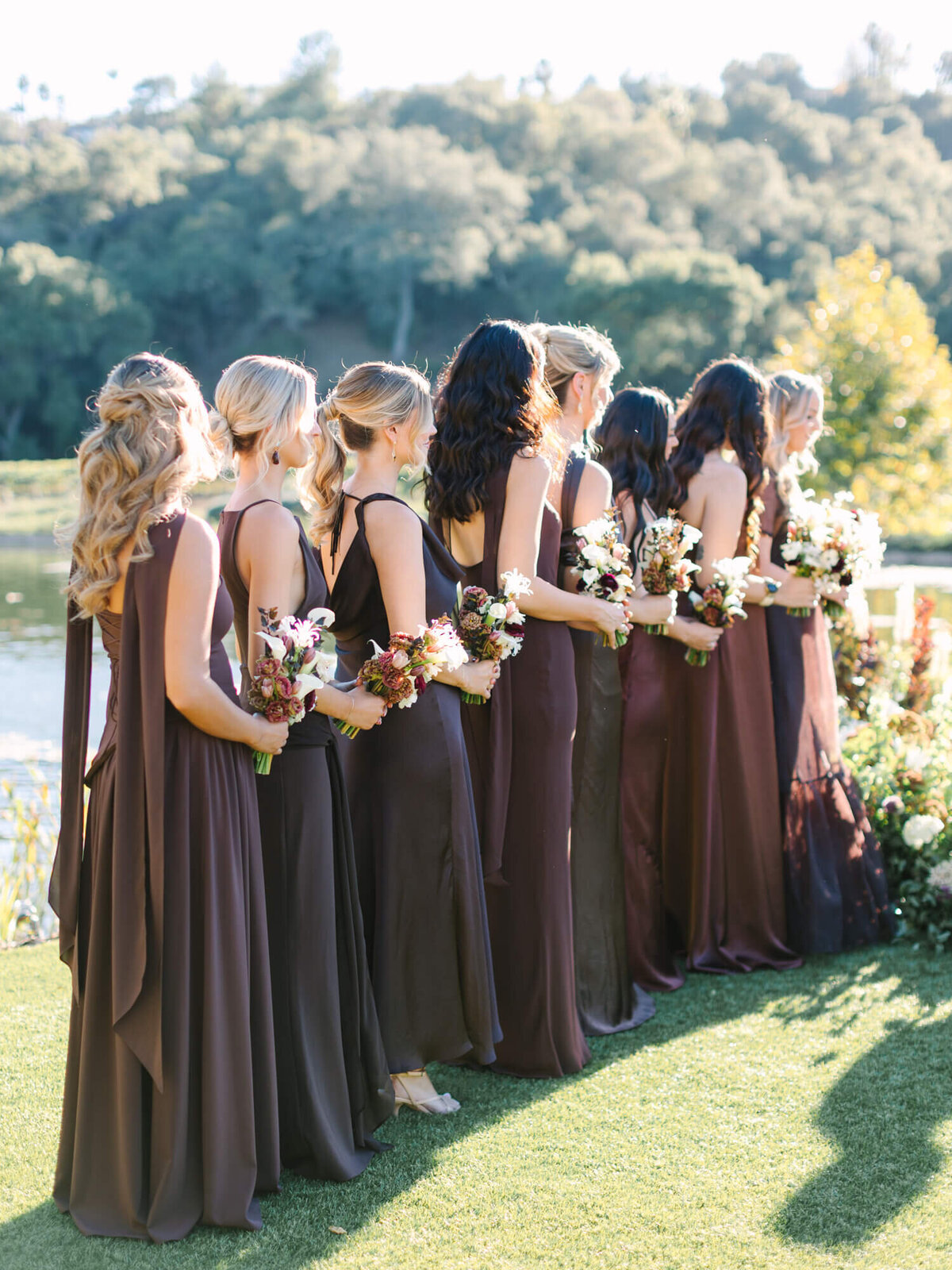 monserate winery wedding photography of bridesmaids at the altar